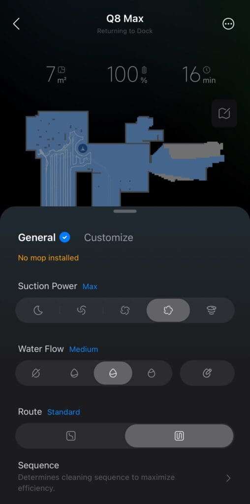 Roborock menu 2